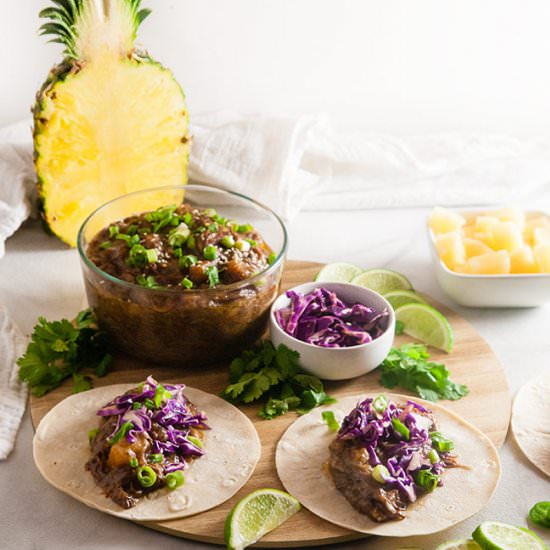 Slow Cooker Pineapple Beef Tacos