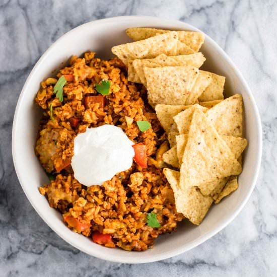 Tofu Mexican Rice Casserole