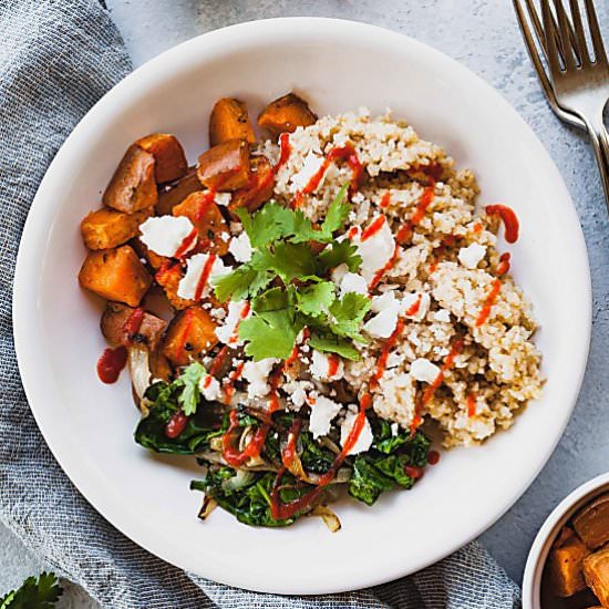 Roasted Sweet Potato Bulgur Bowl