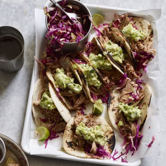 Pulled Pork Tacos & Avocado Crema