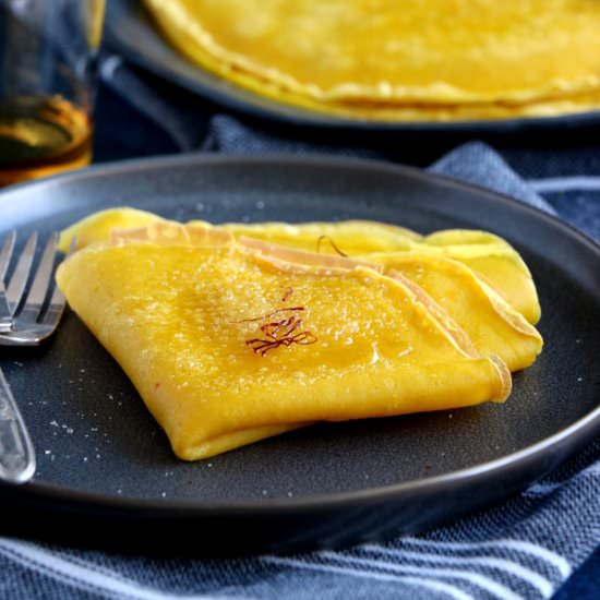 Saffron-Rum Crepes
