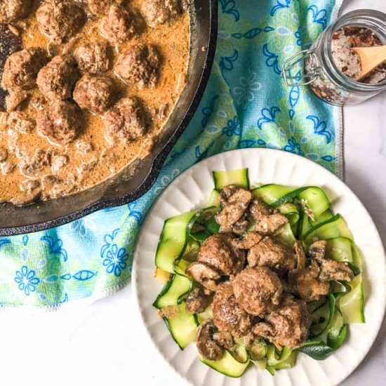 Low Carb Meatball Stroganoff