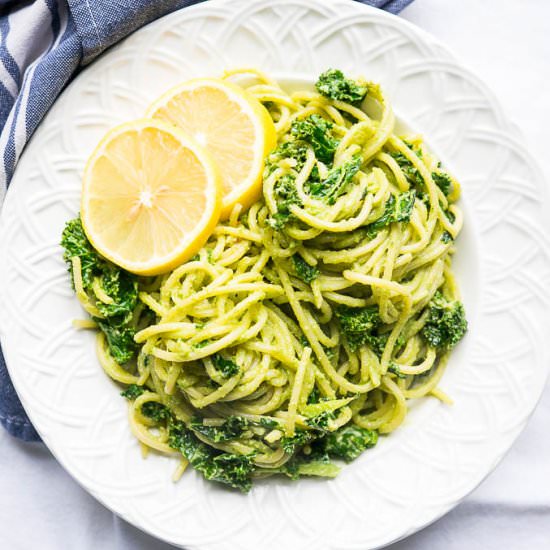 Pressure Cooker Creamy Kale Pasta
