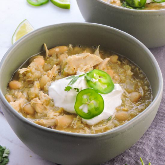 White Bean Chicken Quinoa Chili