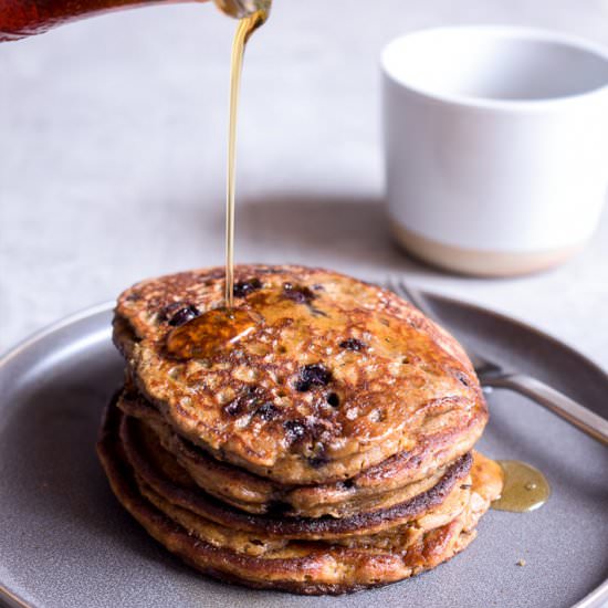 Maca Pancakes with Wild Blueberries