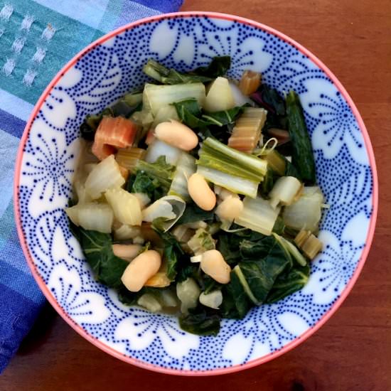 Garlicky Greens and Beans