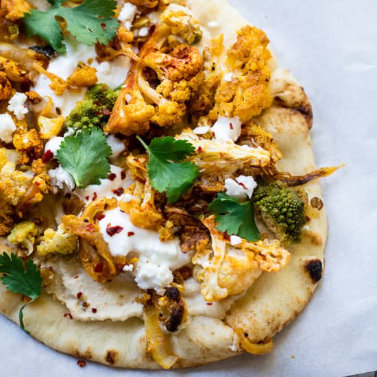 Curry-Spiced Cauliflower Flatbread
