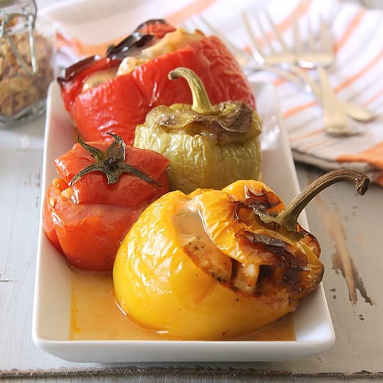 Chicken Stuffed Pepper and Tomato