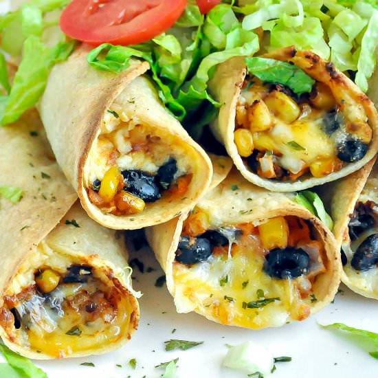 Black Bean and Sweet Potato Flautas