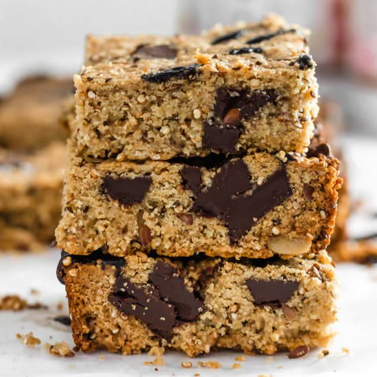 Chocolate Chunk Nut Butter Blondies