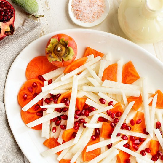 Jicama Persimmon Pomegranate Salad