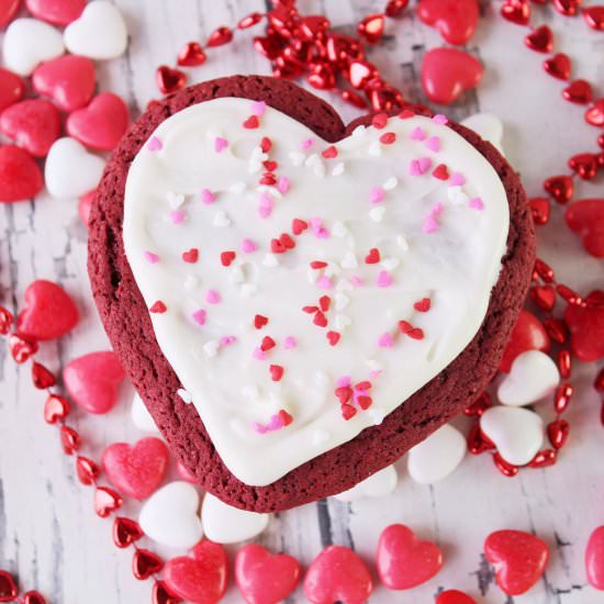 Red Velvet Heart Cookies