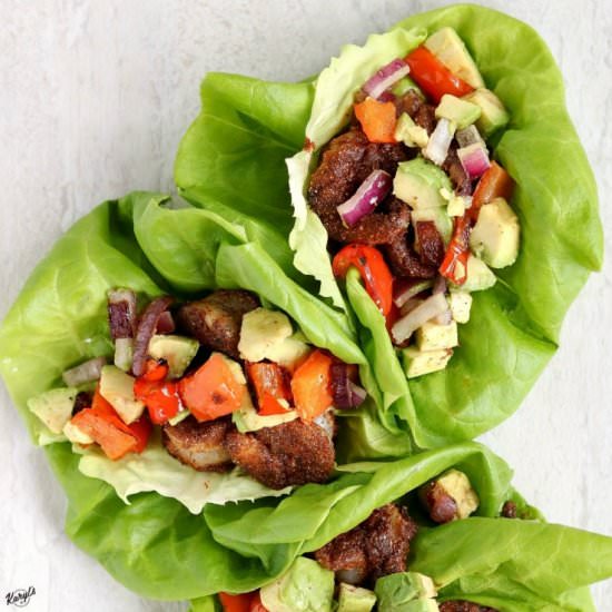 Spicy Shrimp & Avocado Lettuce Cups