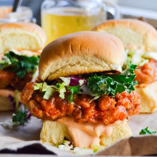 Spicy Fried Chicken Sliders