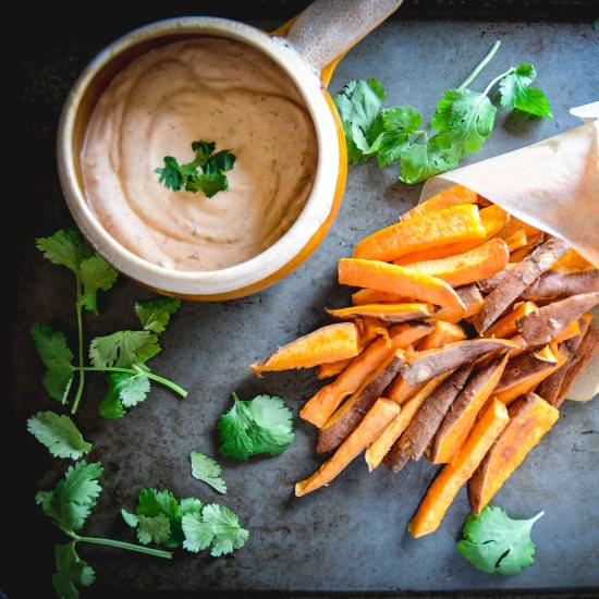 Sweet Potato Fries with Spicy Mayo