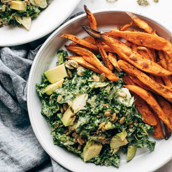Avocado Kale Caesar Salad