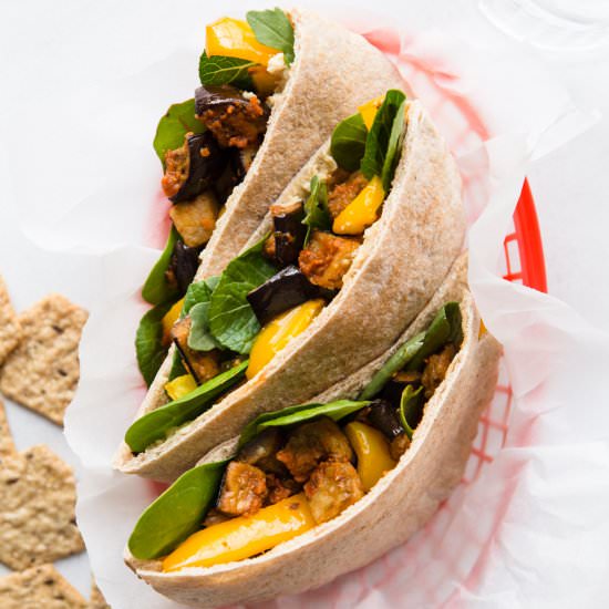 Vegetarian Stuffed Pita Pockets