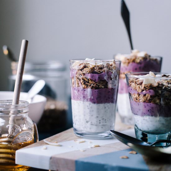 Coconut Chia Berry Granola Parfait