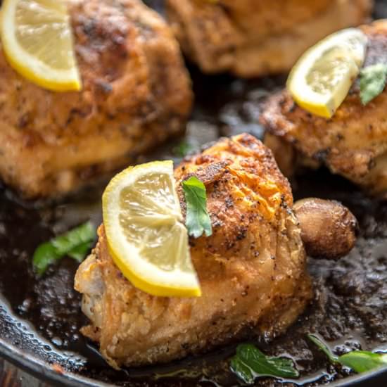 Crispy Lemon Pepper Chicken Thighs
