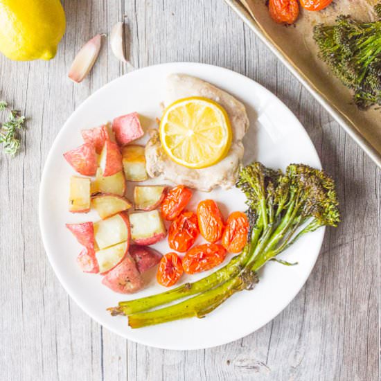 Lemon Thyme Chicken SheetPan Dinner