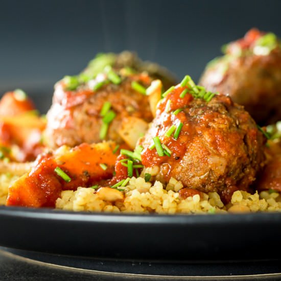 Moroccan Beef Meatballs with Bulgar