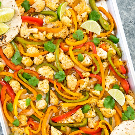 Sheet Pan Cauliflower Fajitas