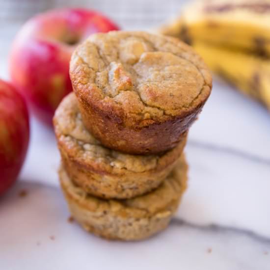 Flourless Banana Apple Muffins