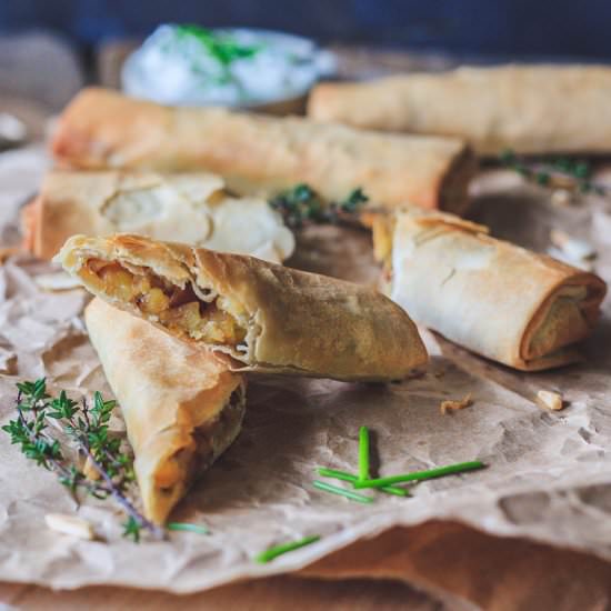 Vegan Crispy Potato Leek Rolls