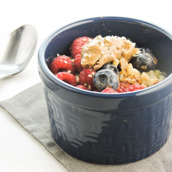 Berry Almond Butter Steel Cut Oats