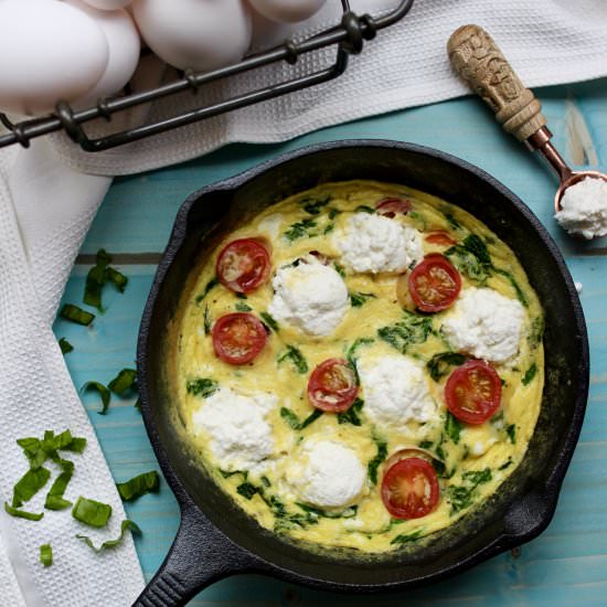Tomato, Spinach, Ricotta Frittata