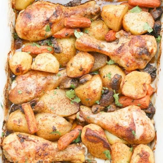 Baked Chicken Potatoes & Vegetables