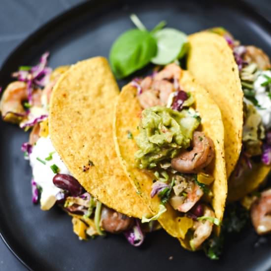 Spicy Cajun Shrimp Crunchy Tacos