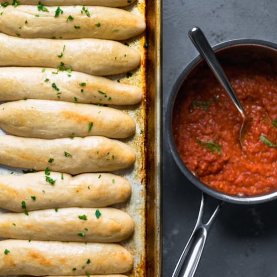 Homemade Breadsticks with Marinara