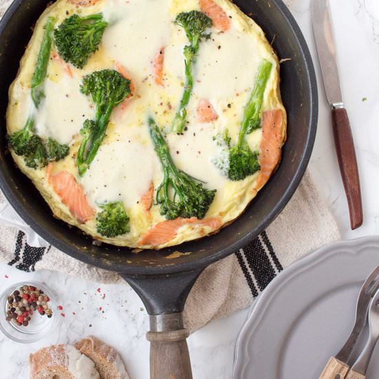 Salmon & Baby Broccoli Frittata