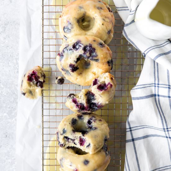Baked Lemon Blueberry Donuts