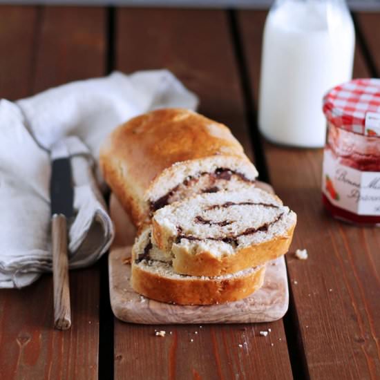 Chocolate swirl scone loaf
