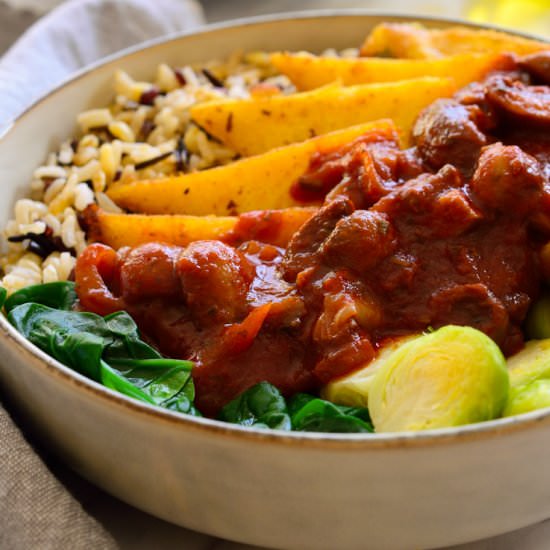 Mushroom Stew Polenta Bowl