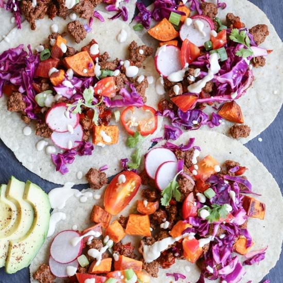 Ground Beef Sweet Potato Tacos