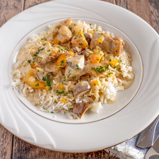 Apricot Chicken w/ Mushroom Cream
