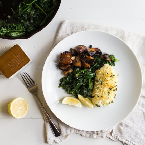 Panko-Crusted Cod with Vegetables
