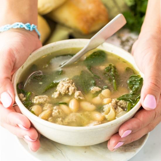Turkey and White Bean Spinach Soup