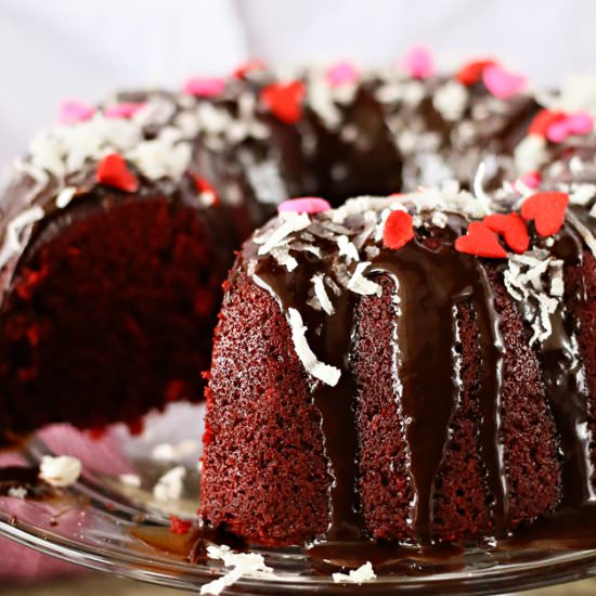 Red Velvet Bundt Cake with Kahlua