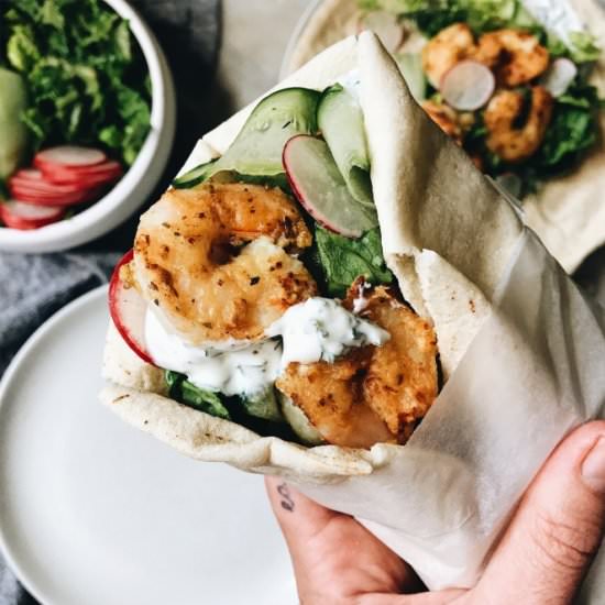 Crispy Prawn Souvlaki