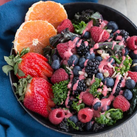 Berry Citrus Kale Salad