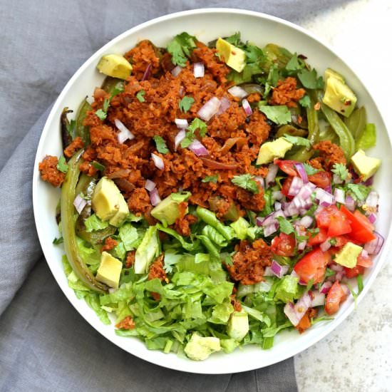 Carrot Walnut Taco meat bowl