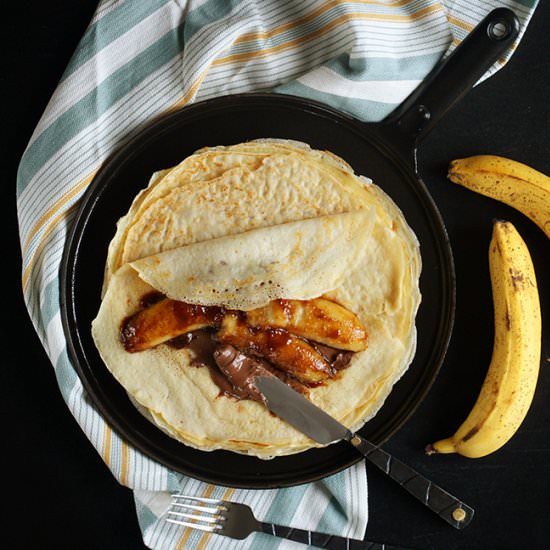 Pancakes with caramelized bananas