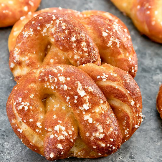 No Yeast Soft Pretzels