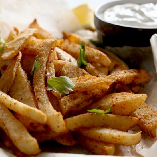 Jicama Fries With Dill Dijon Yogurt