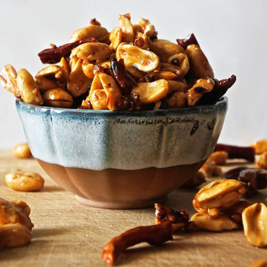 Sweet and Spicy Szechuan Peanuts