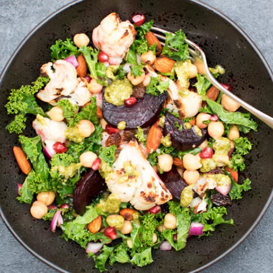 Beetroot & Cauliflower Kale Salad